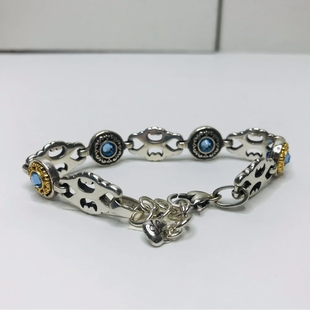New BRIGHTON Silver Double Sided Blue Gem Bracelet